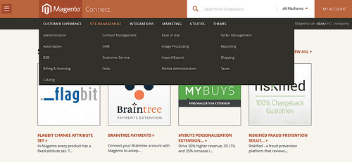 Free Magento extensions and themes can be downloaded from the Magento Connect store.
